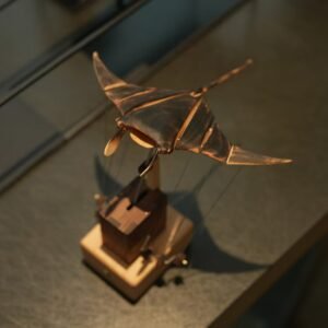 Solid wood carved manta ray figurine, a creative gift for the home, office, or desktop