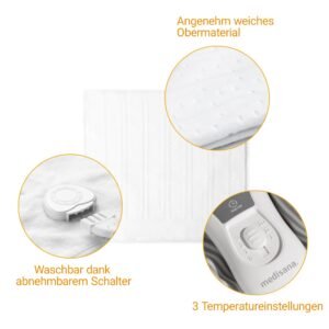 HU 672 Wärmeunterbett super-flauschig, 150 x 80 cm, Heizdecke mit Abschaltautomatik und Überhitzungsschutz, elektrische Wärmedecke für das Bett mit 4 Temperaturstufen, waschbar