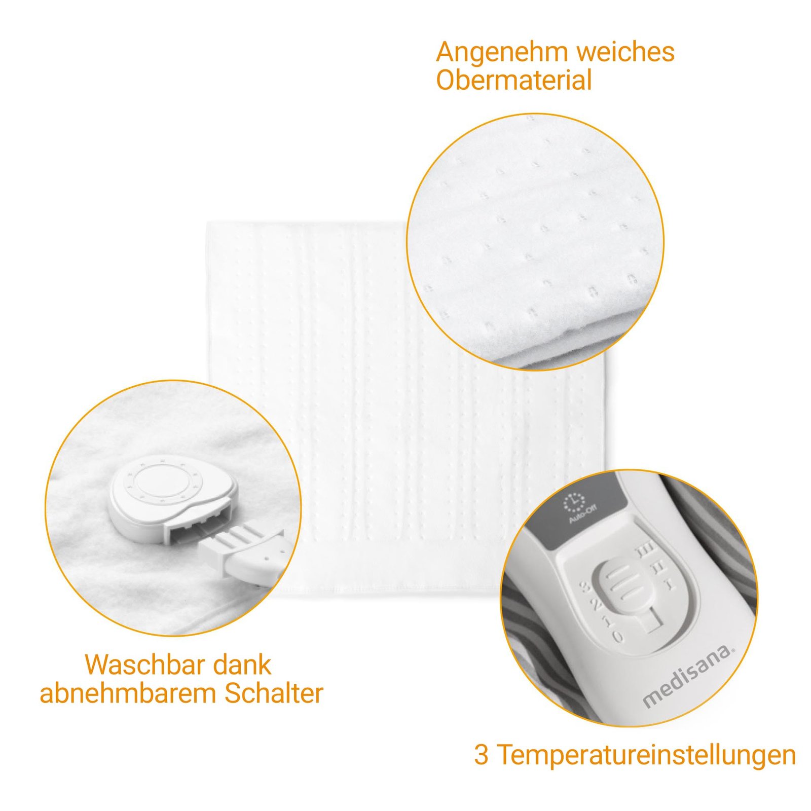 HU 672 Wärmeunterbett super-flauschig, 150 x 80 cm, Heizdecke mit Abschaltautomatik und Überhitzungsschutz, elektrische Wärmedecke für das Bett mit 4 Temperaturstufen, waschbar - Image 5