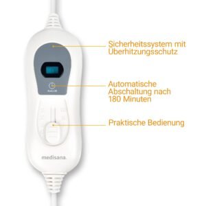 HU 672 Wärmeunterbett super-flauschig, 150 x 80 cm, Heizdecke mit Abschaltautomatik und Überhitzungsschutz, elektrische Wärmedecke für das Bett mit 4 Temperaturstufen, waschbar