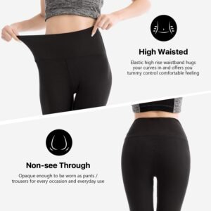 3er Pack Leggings Damen High Waist - Blickdicht Leggins mit Bauchkontrolle für Sport Yoga Gym