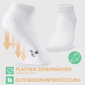 Sneaker Socken Herren & Damen bio Baumwolle 12 Paar Sneakersocken Kurze Socken Sportsocken Halbsocken Socks Unisex Schwarz Weiß Grau