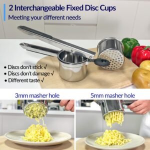 SPEENSUN Potato Ricer, Ricer for Mashed Potatoes, 15oz and 2 Interchangeable Cups Spaetzle Maker for Fluffy Mashed Potatoes,Detachable and Heavy Duty Stainless Steel Potato Masher for Baby food