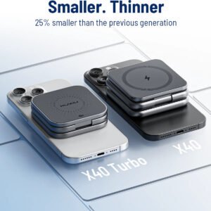 X40 Turbo Qi2.2 Certified 25W 3-in-1 MagSafe Foldable Wireless Charging Stand - Gray