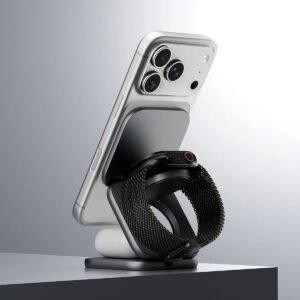 X40 Turbo Qi2.2 Certified 25W 3-in-1 MagSafe Foldable Wireless Charging Stand - Gray