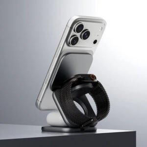 X40 Turbo Qi2.2 Certified 25W 3-in-1 MagSafe Foldable Wireless Charging Stand - Gray