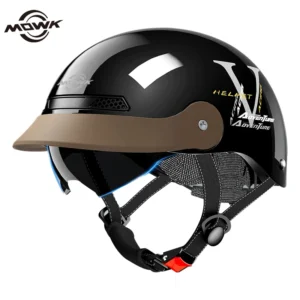 MOWK Vintage Motorcycle Half Helmet Summer Breathable Men Women Electric Jet Scooter Open Face Helmets Reflective Safety Helmets