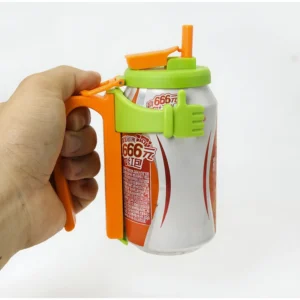 🔥 Buy 1 Get 1 Free, only $3.9! Black Friday Starts Now !Portable Soda Can Holder With Can Lid And Silicone Straw Reusable