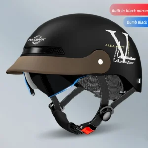 MOWK Vintage Motorcycle Half Helmet Summer Breathable Men Women Electric Jet Scooter Open Face Helmets Reflective Safety Helmets