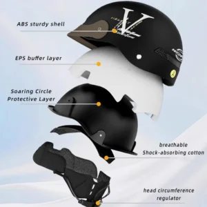 MOWK Vintage Motorcycle Half Helmet Summer Breathable Men Women Electric Jet Scooter Open Face Helmets Reflective Safety Helmets