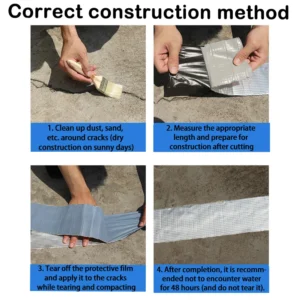 Butyl Tape Roof Repair Leak Color Steel Tile Cracks Self-adhesive Aluminum Foil Waterproof Coil High and Low Temperature Rubber