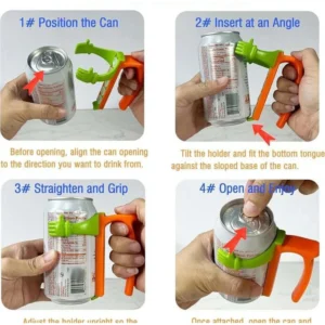 🔥 Buy 1 Get 1 Free, only $3.9! Black Friday Starts Now !Portable Soda Can Holder With Can Lid And Silicone Straw Reusable