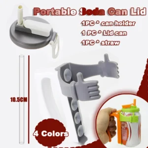 🔥 Buy 1 Get 1 Free, only $3.9! Black Friday Starts Now !Portable Soda Can Holder With Can Lid And Silicone Straw Reusable
