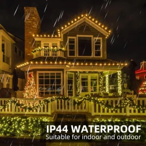 Outdoor Remote Control Copper Wire Lights Christmas Tree Light String Starry Sky Flower Wreath Decorative Lights