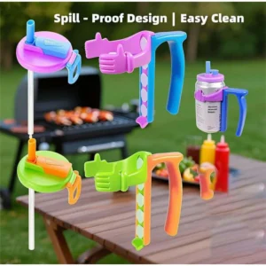 🔥 Buy 1 Get 1 Free, only $3.9! Black Friday Starts Now !Portable Soda Can Holder With Can Lid And Silicone Straw Reusable