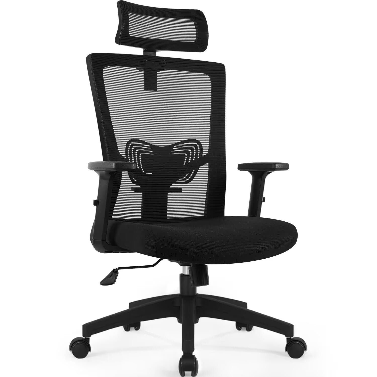 Daccormax Bürostuhl Ergonomisch, Schreibtischstuhl mit Verstellbarer Kopfstütze, Armlehnen, Lendenwirbelstütze, Drehstuhl Wippfunktion, Chefsessel aus Mesh,Rückenschonend, Bürostuhl 150kg - Image 8