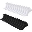 Sneaker Socken Herren & Damen bio Baumwolle 12 Paar Sneakersocken Kurze Socken Sportsocken Halbsocken Socks Unisex Schwarz Weiß Grau